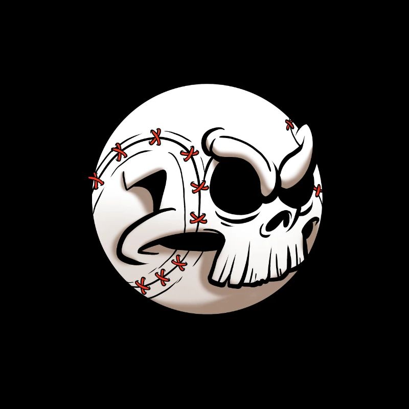 Baseball Player Skeleon Head Skull Baseball