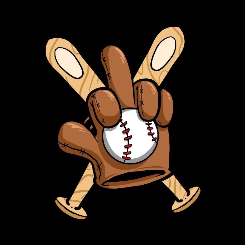 Baseballspieler Baseball Handschuh Mittelfinger