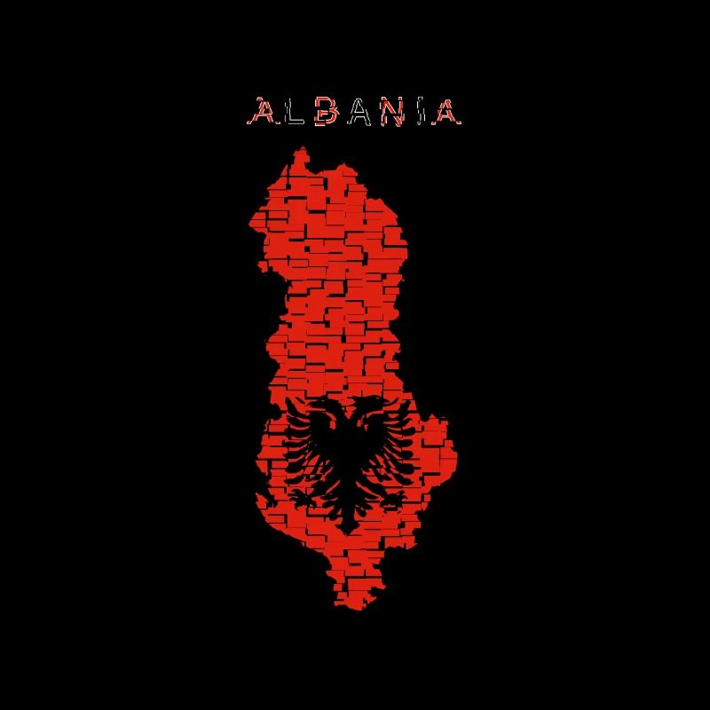 Albania Map Flag