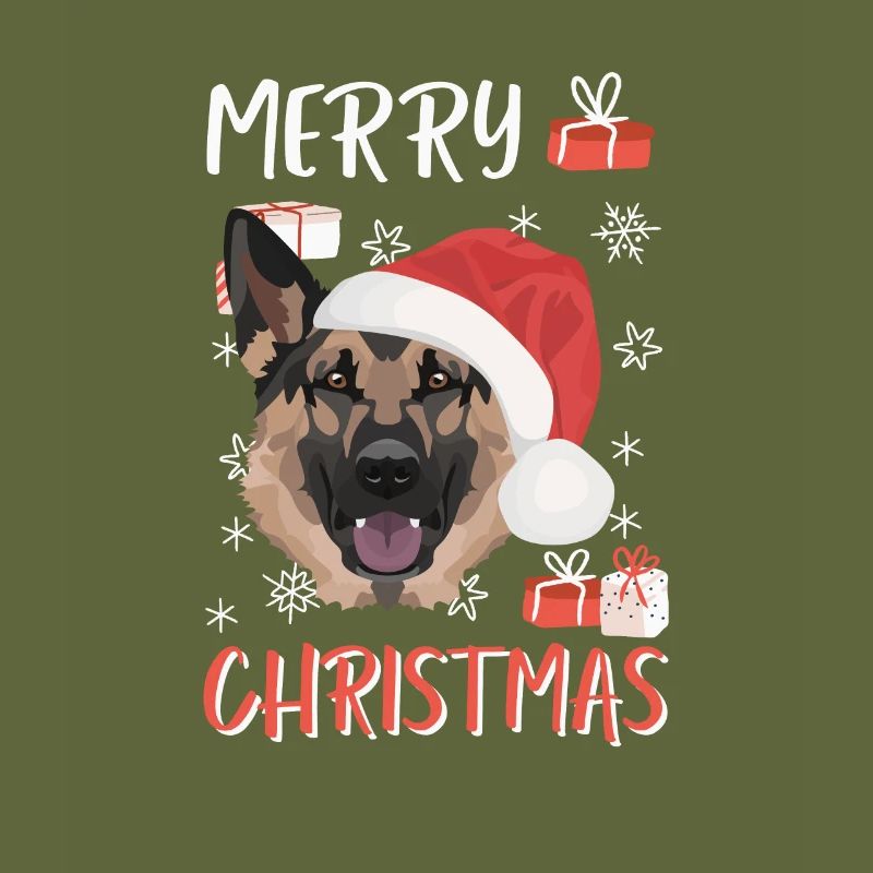 German Shepherd Merry Christmas