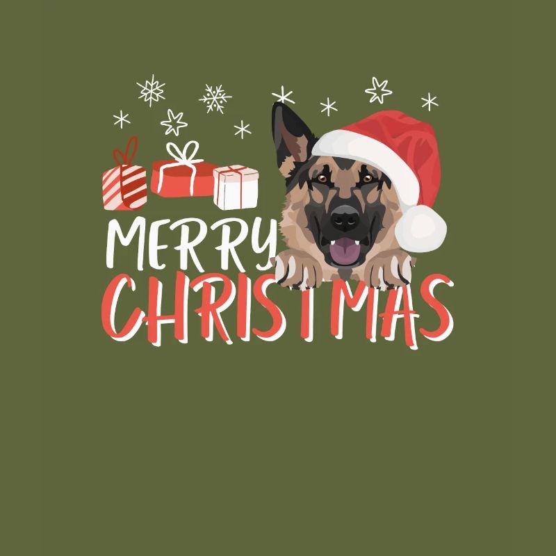 German Shepherd Merry Christmas