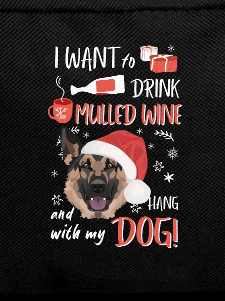 German Shepherd Mulled Wine Christmas