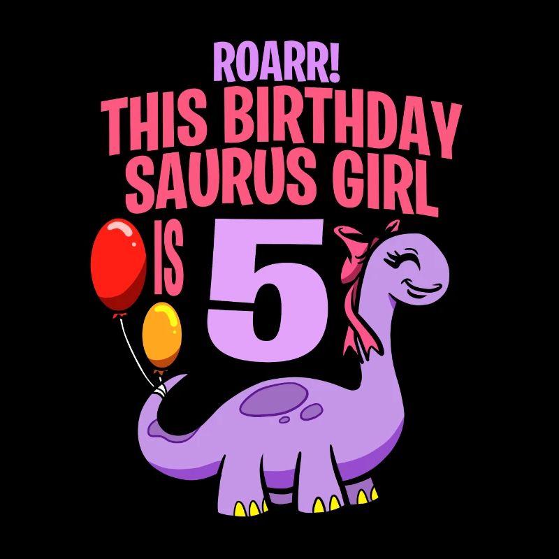 Dieses Geburtstags-Saurus-Mädchen ist 5 Dinosaurier