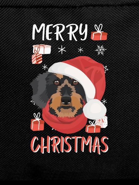 Wire-haired Dachshund Merry Christmas