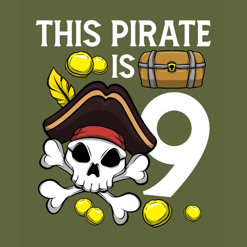 Skeleton This Pirate Is 9th Pirate Birthday