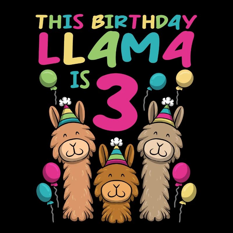 Lama Geburtstag 3. Geburtstag Party Alpaka Mädchen
