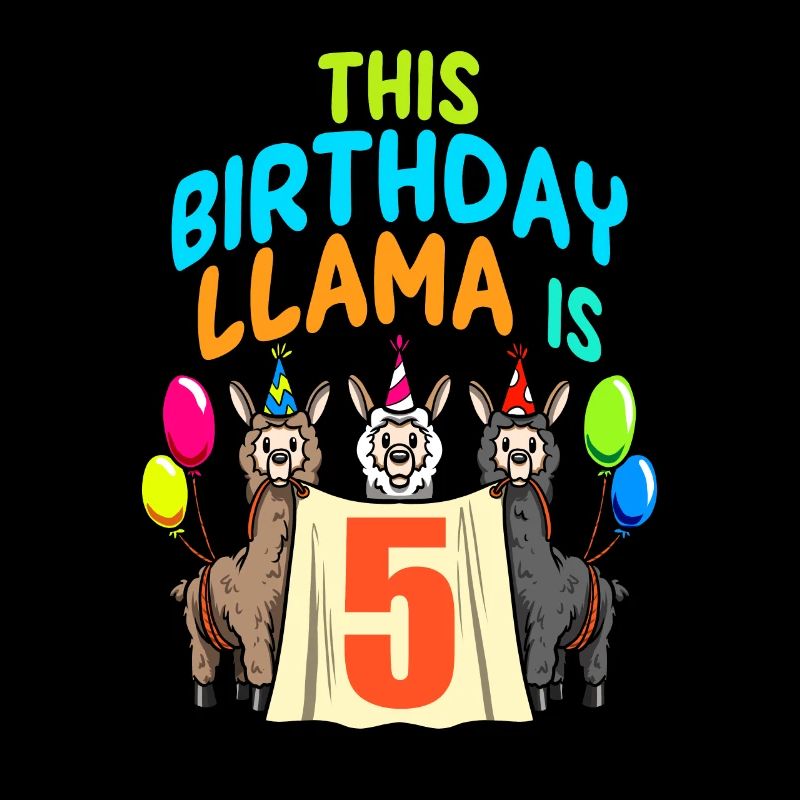 Lama Mädchen 5. Geburtstag Party Alpaka