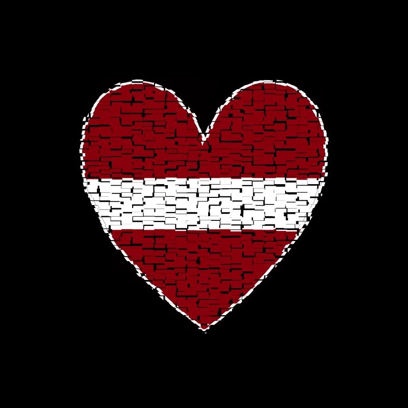 Latvia Heart Art Design