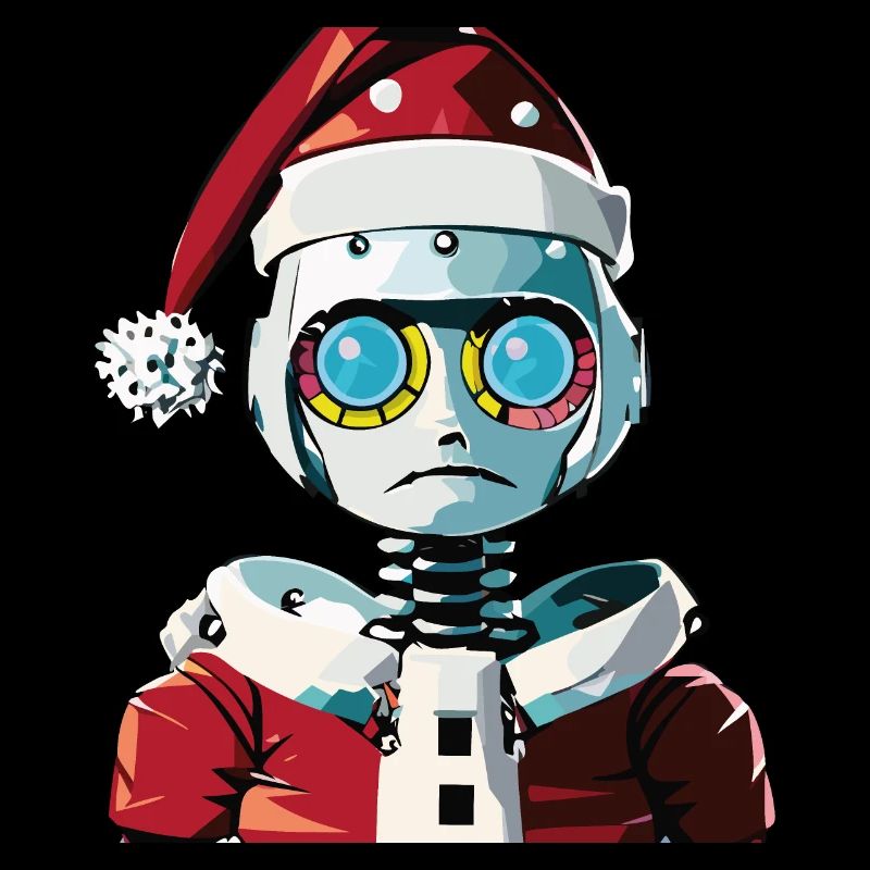 Robot dressed as Santa Claus