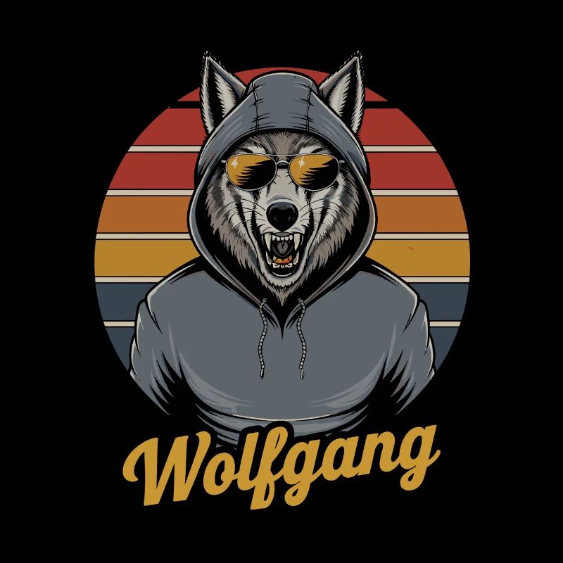 Wolfgang, le loup cool en sweat à capuche avec