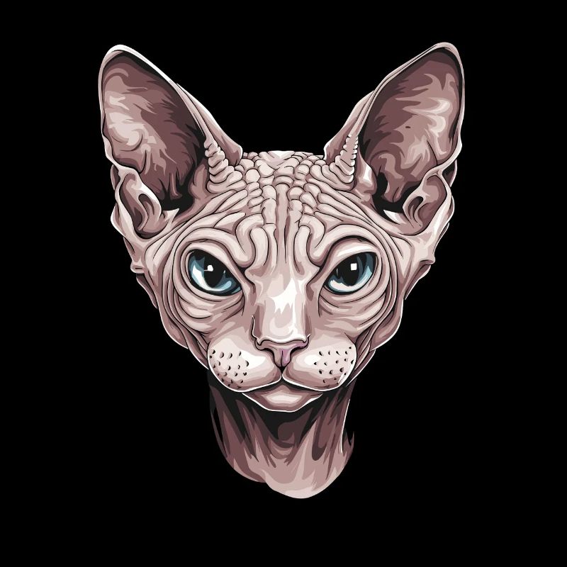 Fascinating Sphinx Cat Portrait Artwork