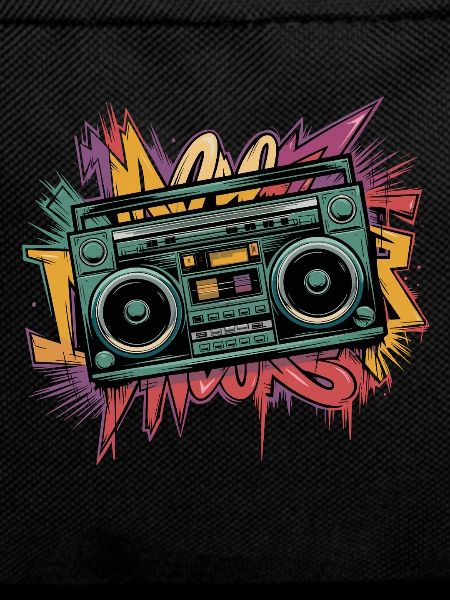 Retro Boombox Street Art Design