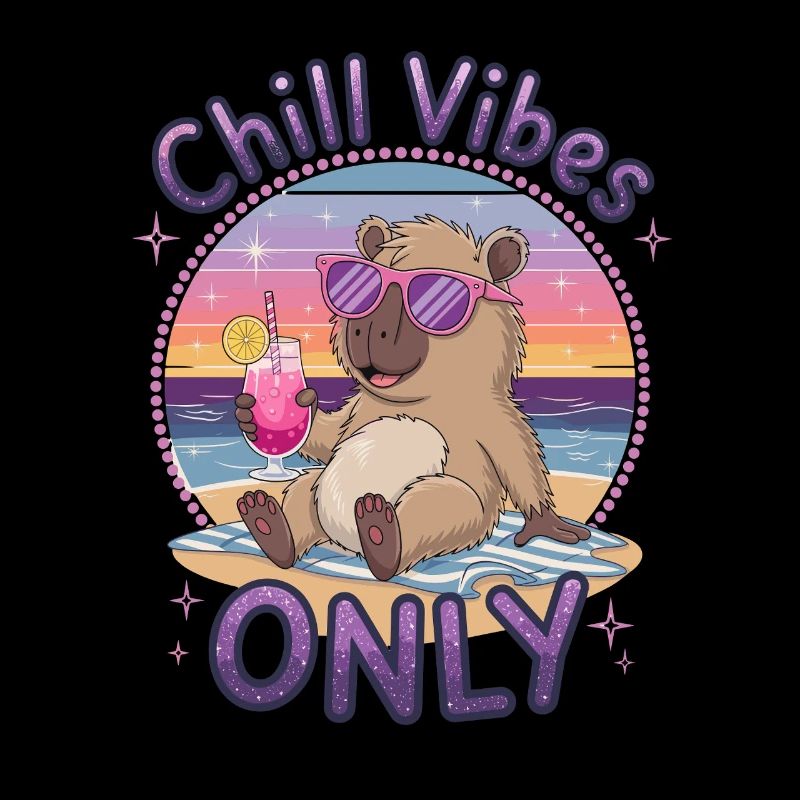 Chill Vibes Only Summer Beach Party Capybara