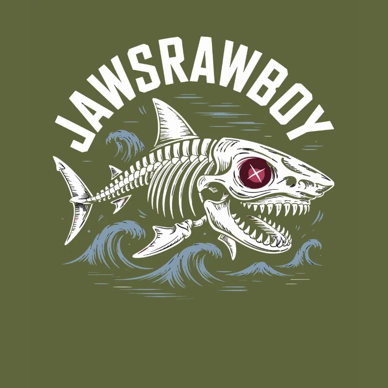 Jawsrawboy Skeleton Shark Illustration