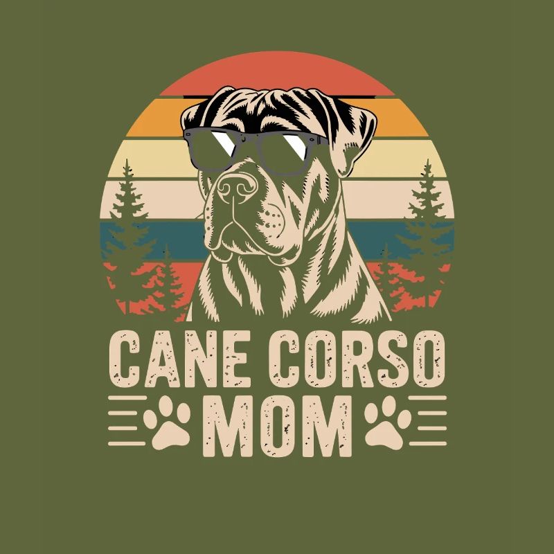 Fier Cane Corso Mama design rétro