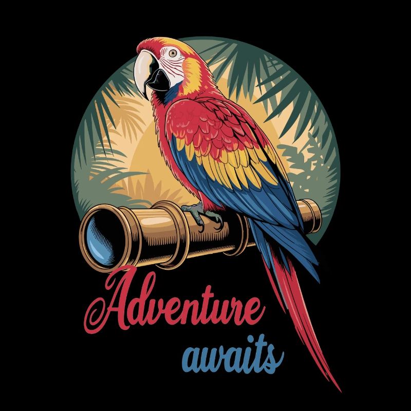 Parrot Adventure Awaits Telescope Jungle