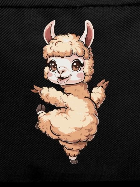 Happy Dancing Llama Cartoon Motif