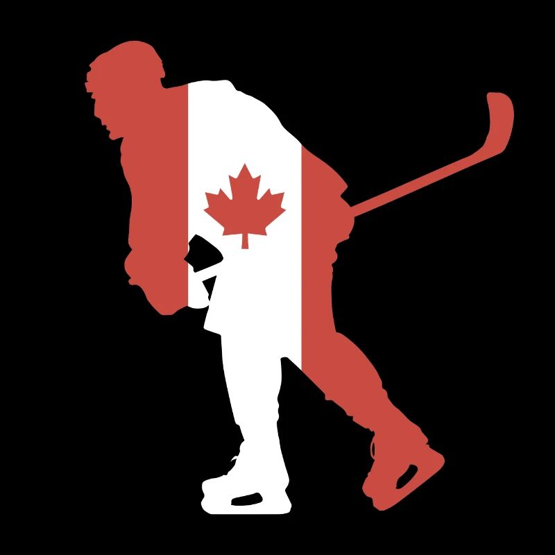 Hockey player Canada flag