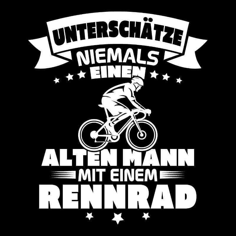 Alten mann mit einem Rennrad