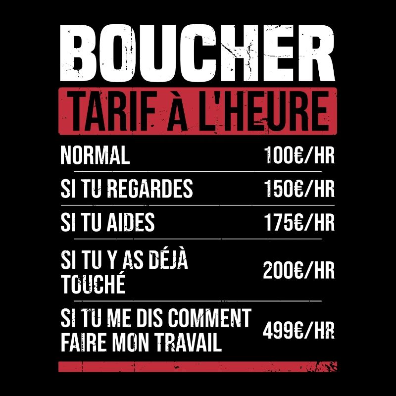 Boucher tarif à l'heure idée cadeau humour
