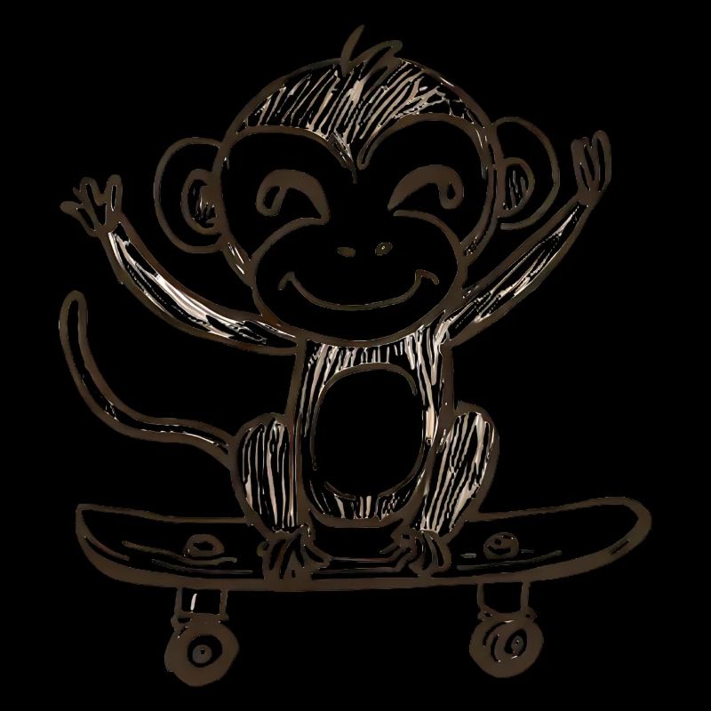 Singe sur skateboard