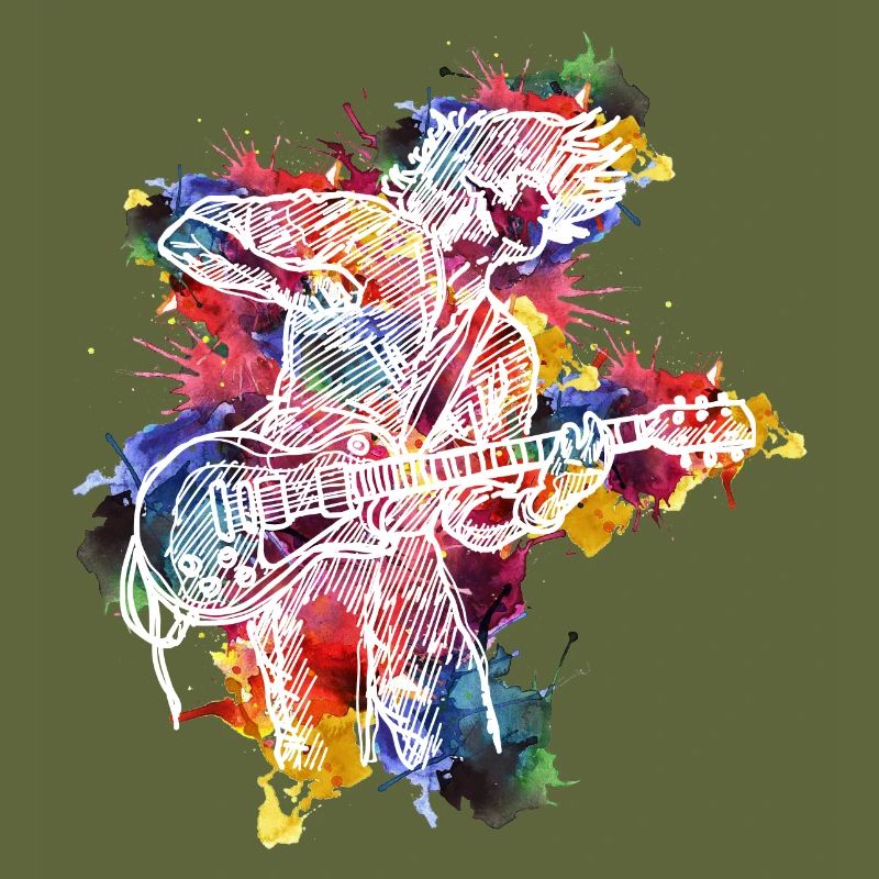 Conception aquarelle d'évolution de guitare pour