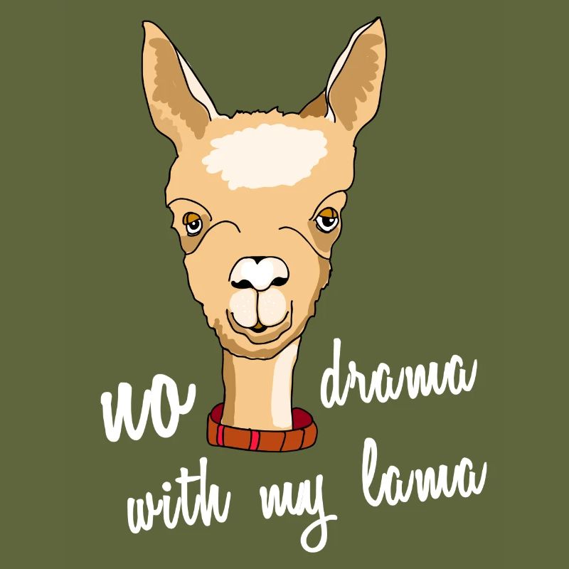 lama no drama alpaca camel face saying comic cute