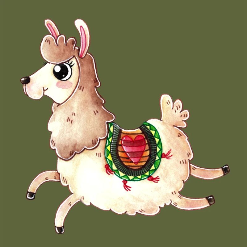 Springendes Comic Lama