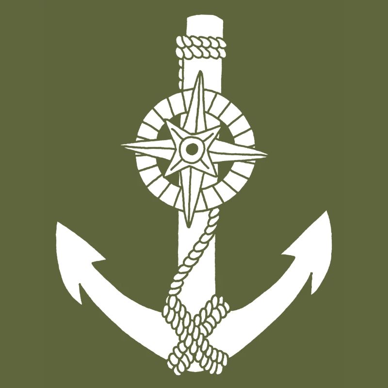White anchor compass