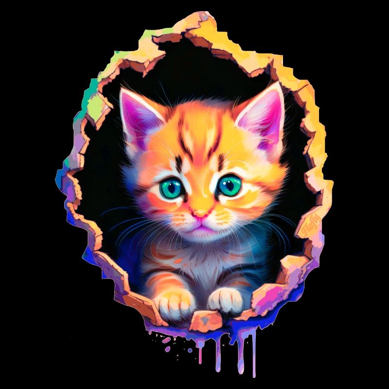 Chaton orange sortant de l'intérieur