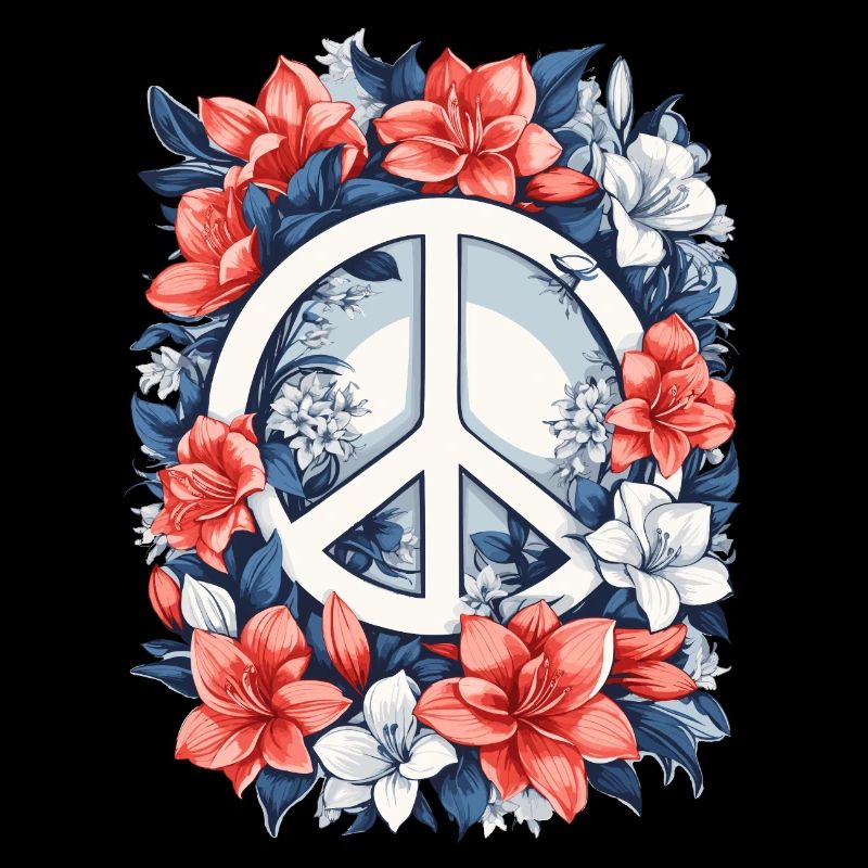 Signe de paix avec des fleurs