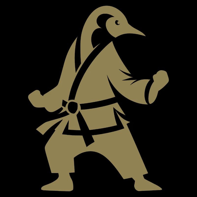 Penguin Karate Martial Arts Silhouette