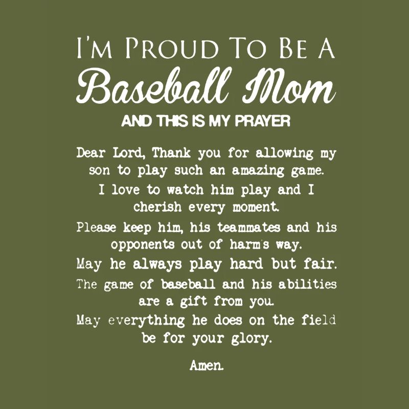 Baseball Mom's Prayer