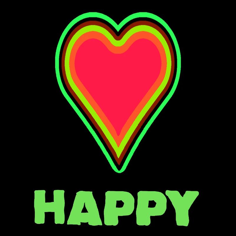 VIBRANT heart graphic with neon framing