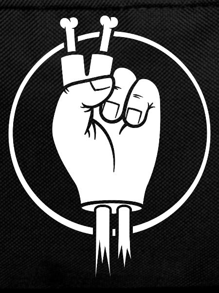 Siegeszeichenhand mit Knochenfingern