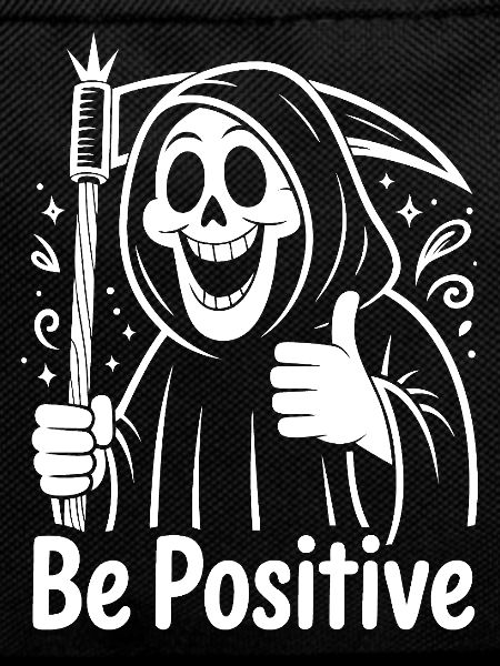 Be Positive Grim Reaper Cartoon