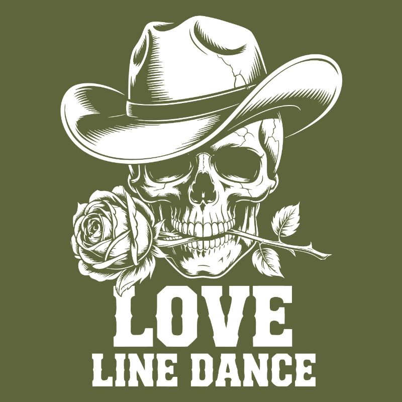 Line Dance Skull Rose
