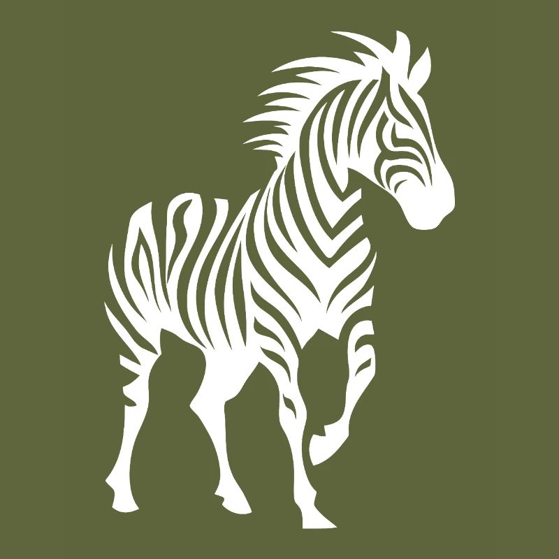 Zebra Silhouette Black & White