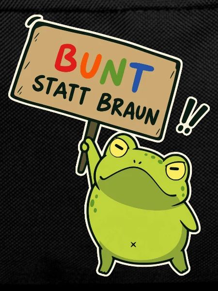 Bunter Demo-Frosch