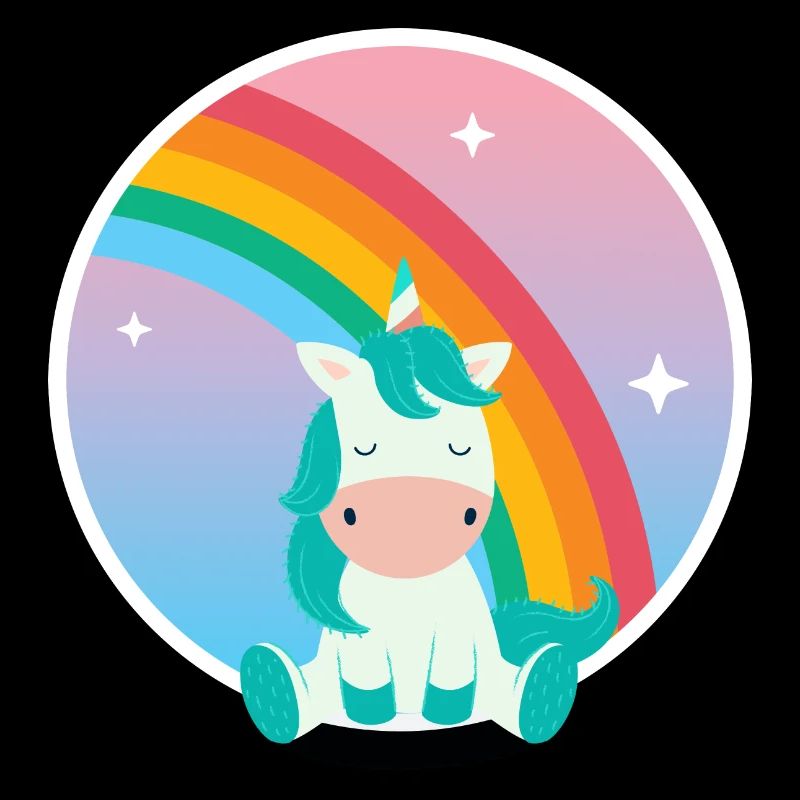 Hübsches Einhorn mit Regenbogen. Babyparty Mädchen