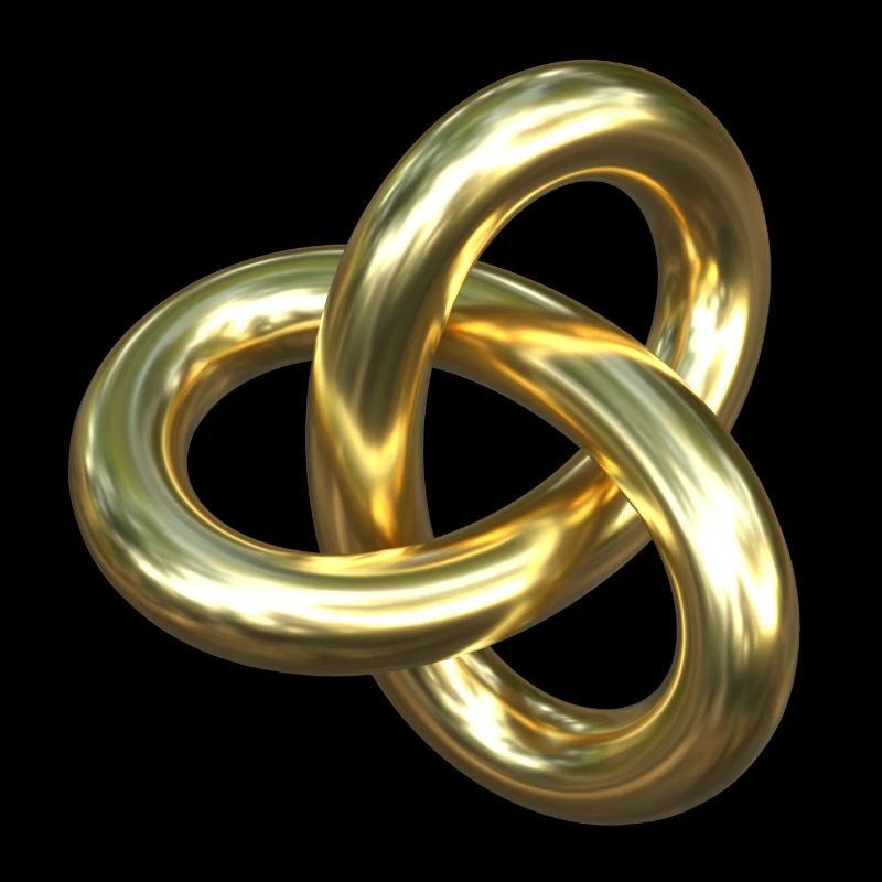 Torusknoten Gold 3D