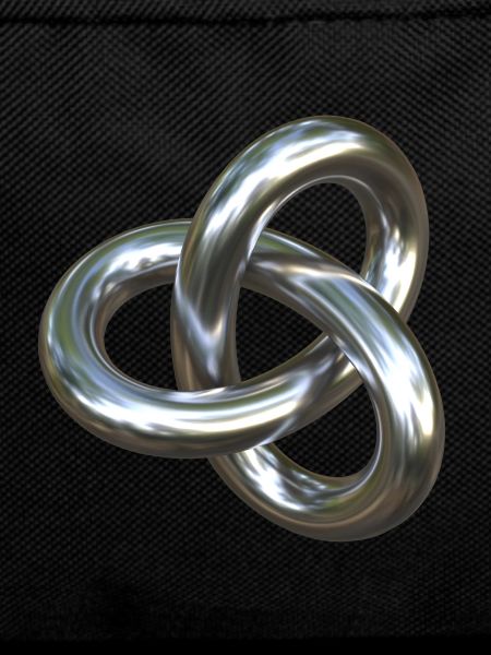 Torusknoten Silber 3D