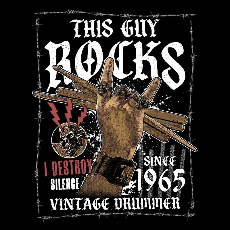 1965 Vintage Drum Drummer Birthday