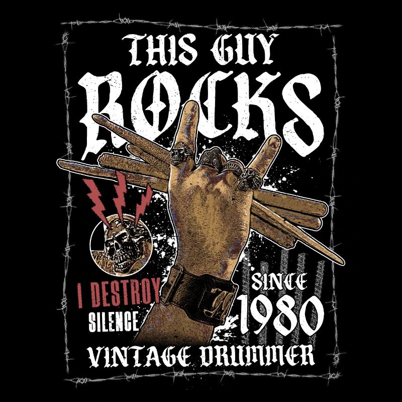 1980's Vintage Drum Drummer Birthday