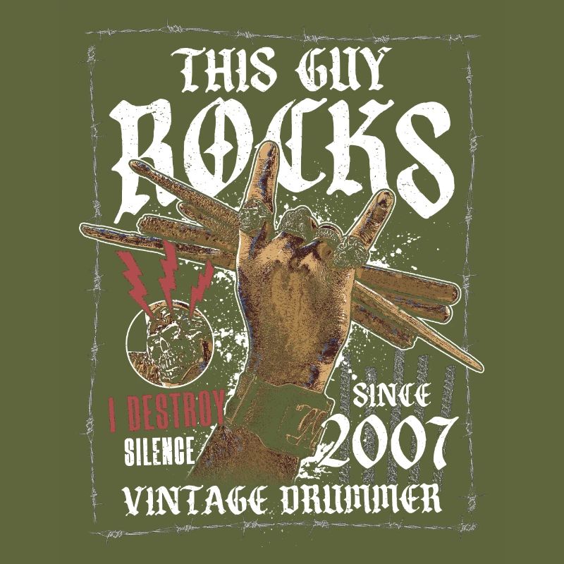2007 Vintage Drum Drummer Birthday