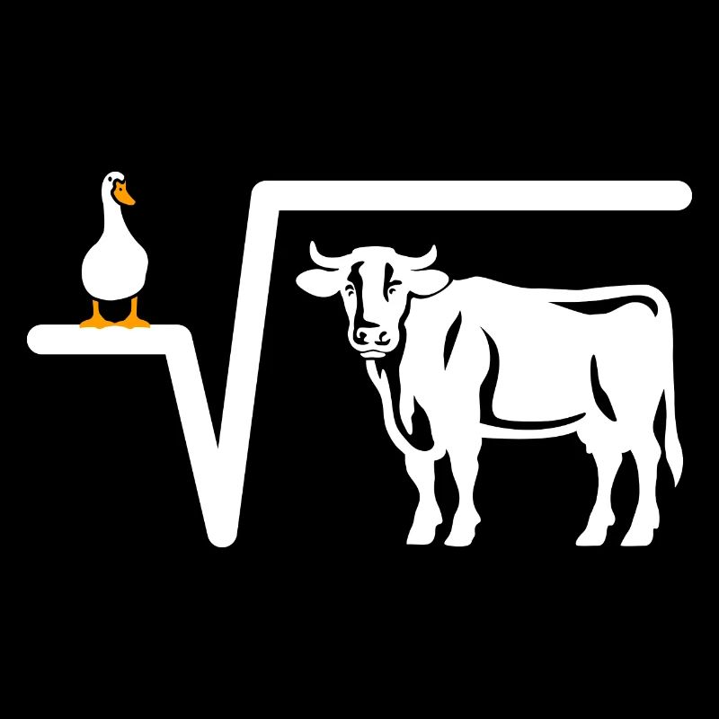 Ente Wurzel aus Kuh - Mathe Geschenk