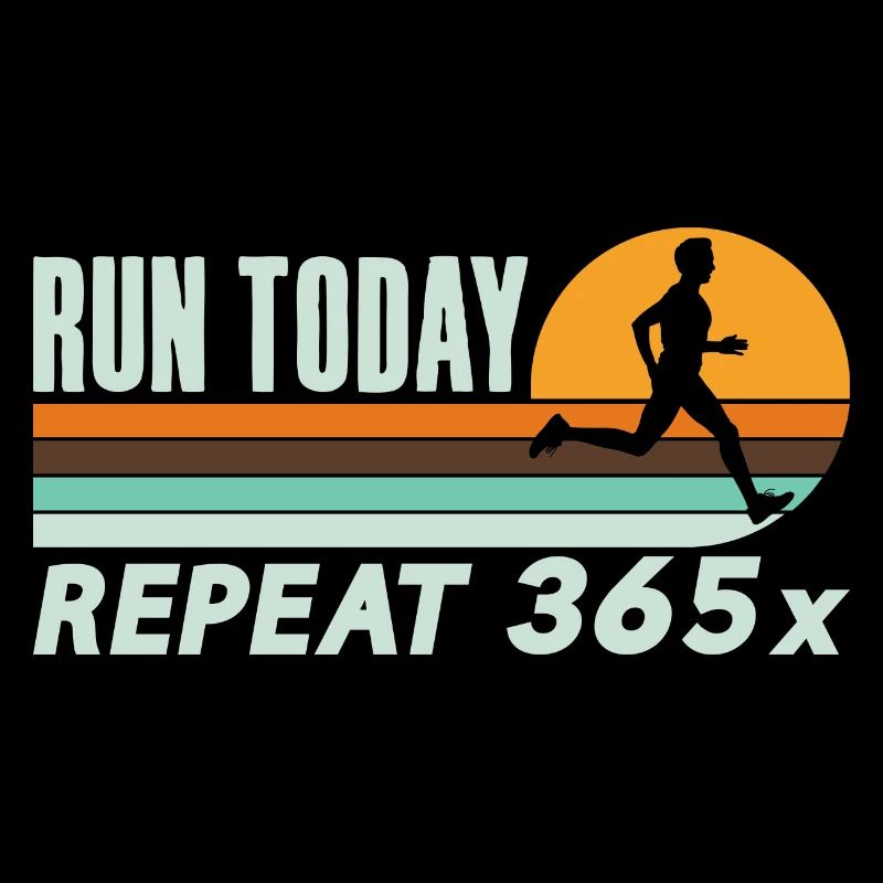 Retro Run Today Repeat 365 - Running Streak Runner