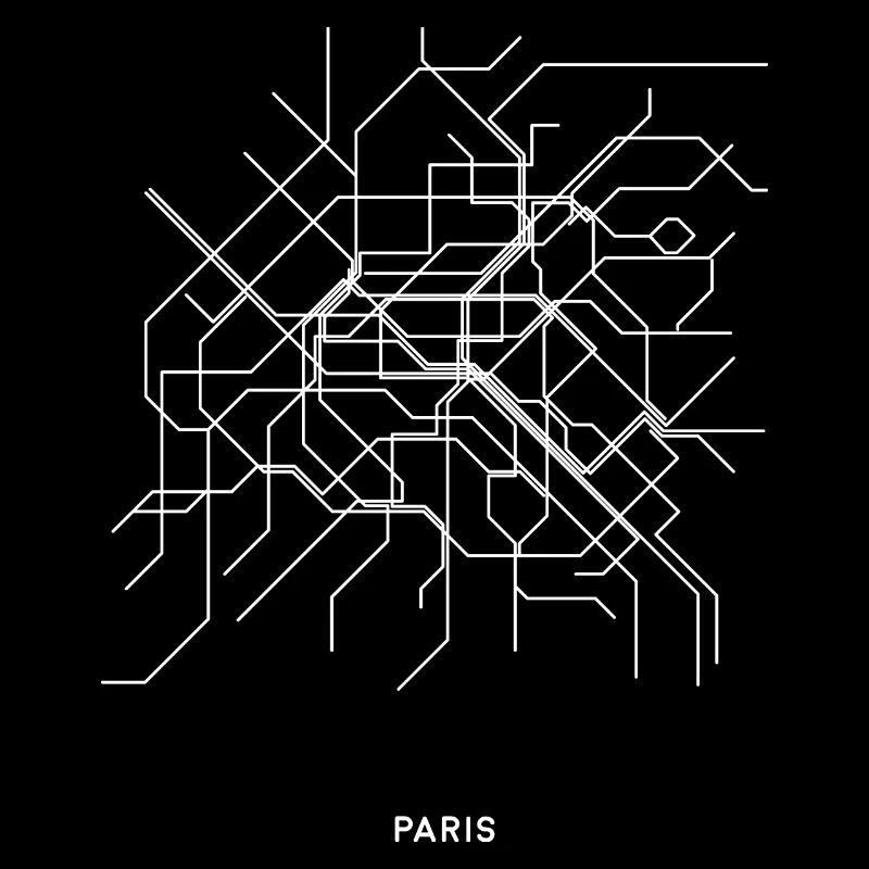 Minimalistisches Paris Metro Design