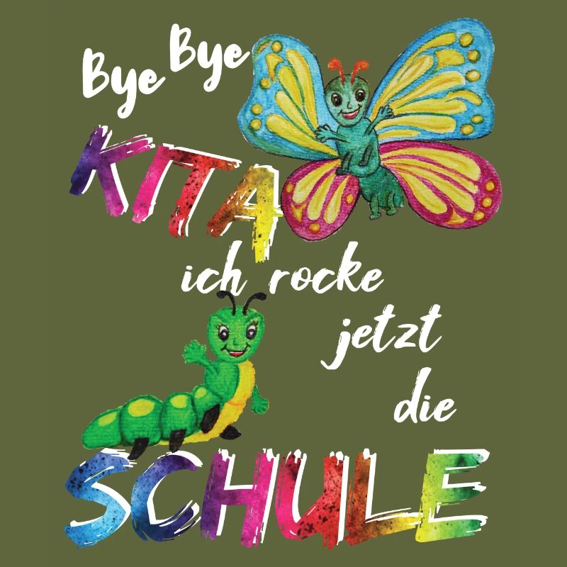 Schule, bye bye Kindergarten Schmetterling & Raupe