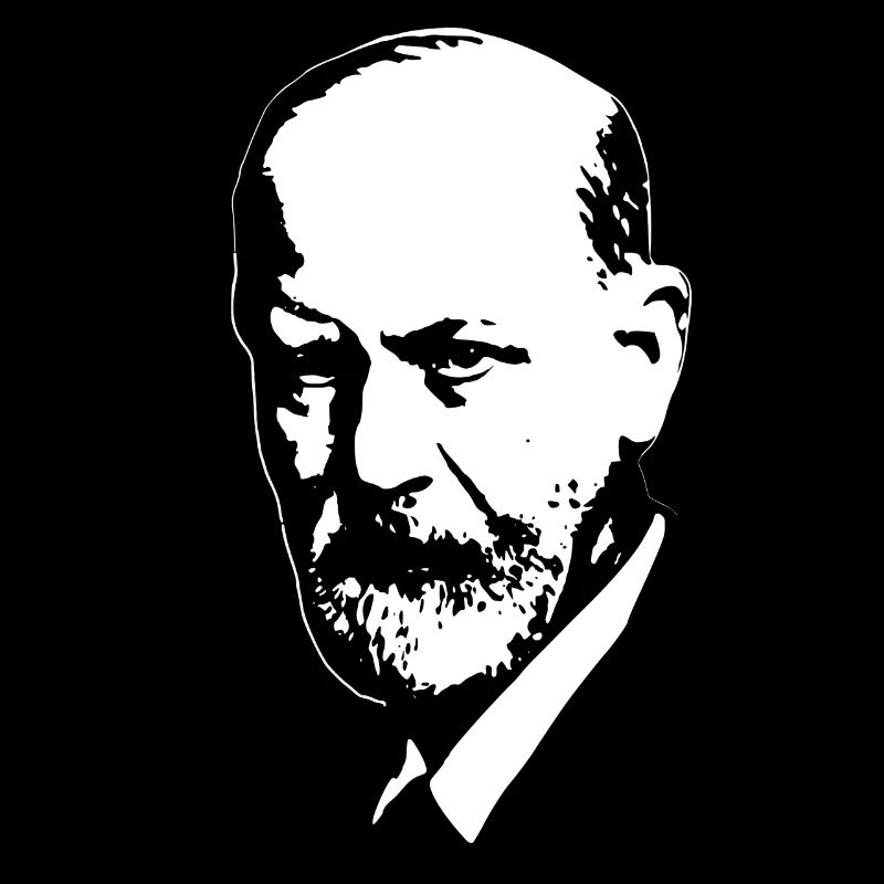 Sigmund Freud White On Black